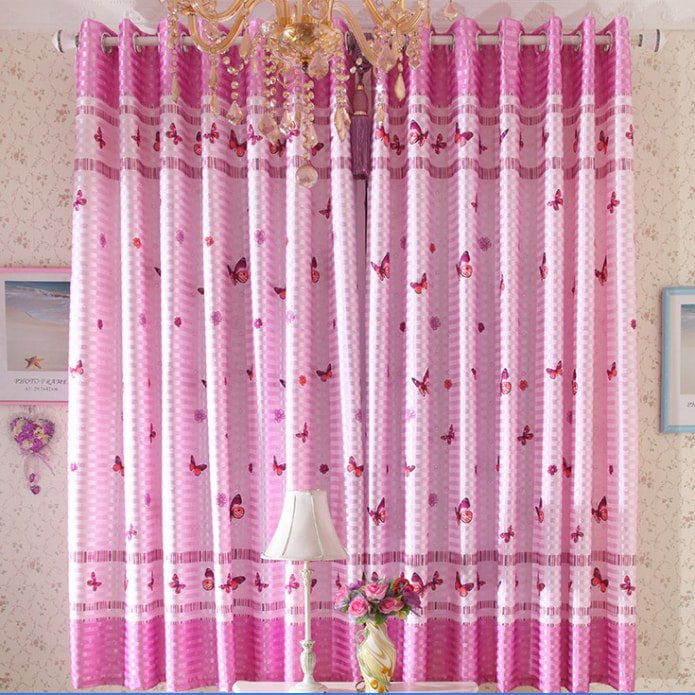curtains with butterflies