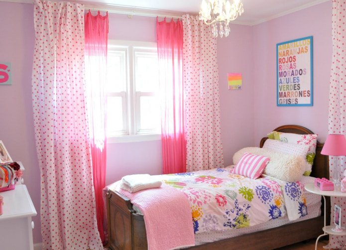 polka dot curtains in the nursery