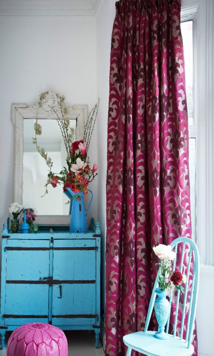 fuchsia curtains