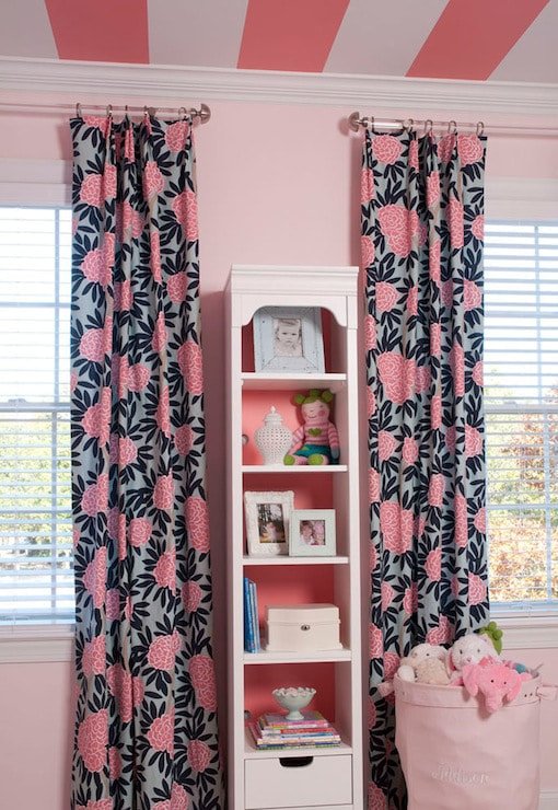 blue and pink curtains