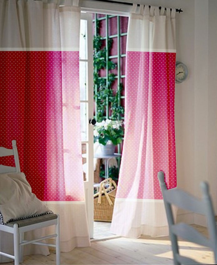 curtains with polka dot print
