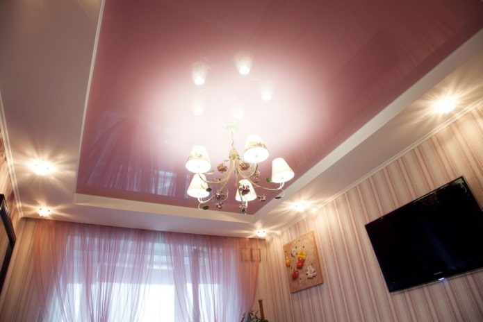 glossy stretch fabric pink