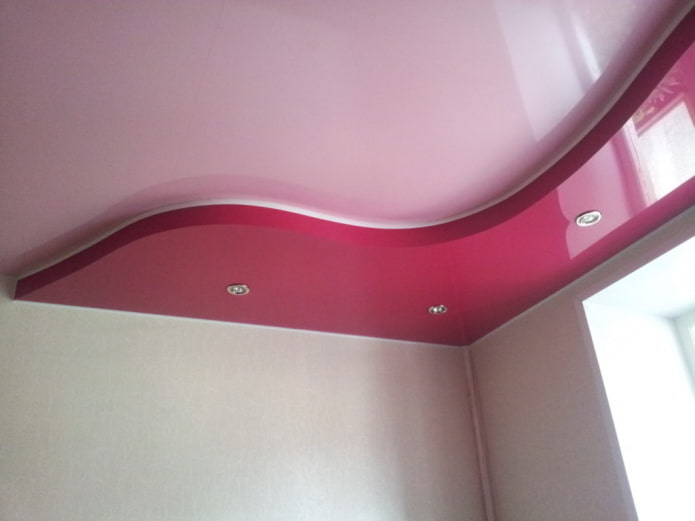 pink two-level ceiling structure