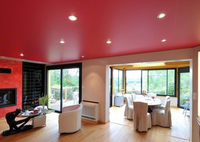 pink satin stretch ceiling