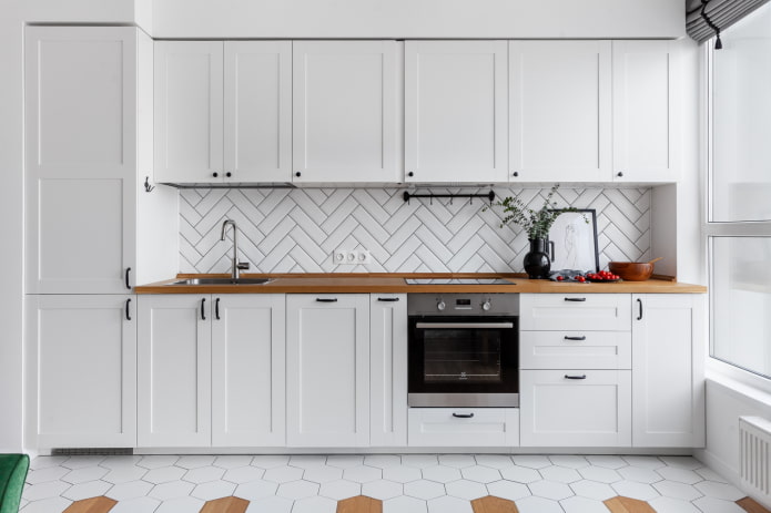 kitchen with handles in Scandinavian