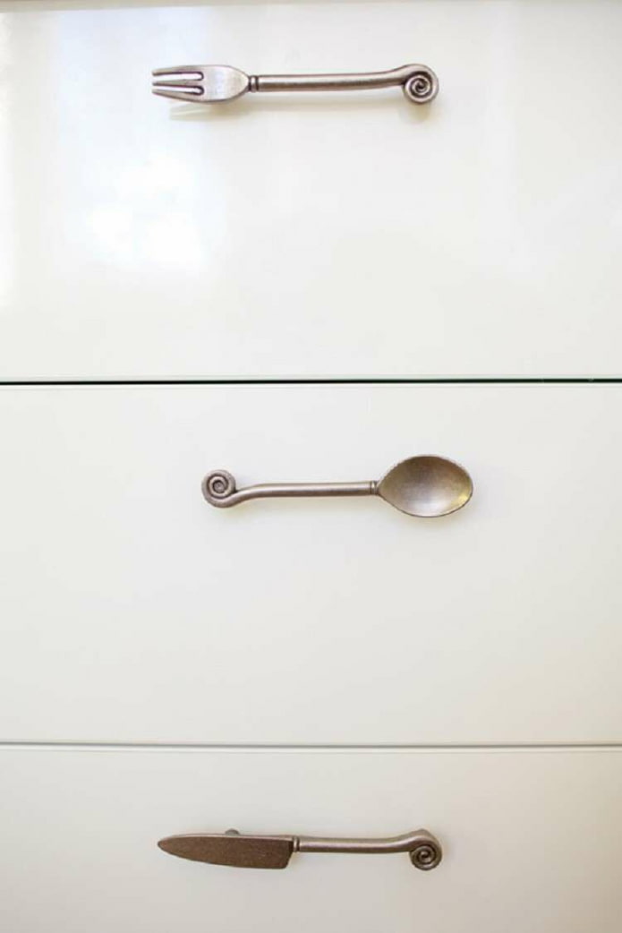 cutlery-shaped handles