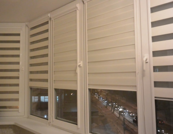day-night roller blinds on the loggia