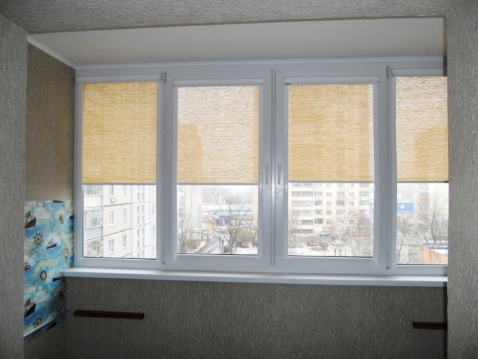 translucent roller blinds on the loggia