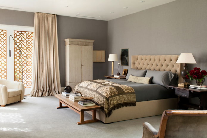 Combination of gray and beige in the interior