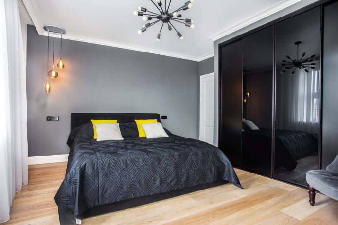 Gray combined with black in the interior