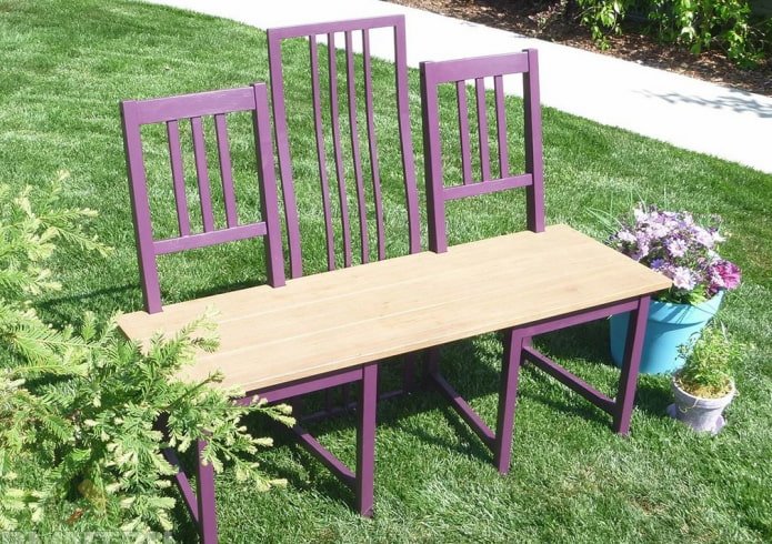 bench made of chairs