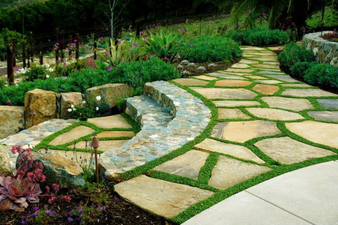 Natural stone path and stairs