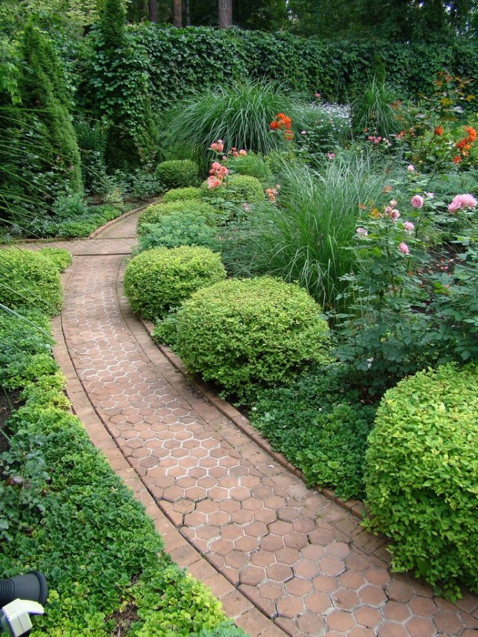 Pathway made of tiles