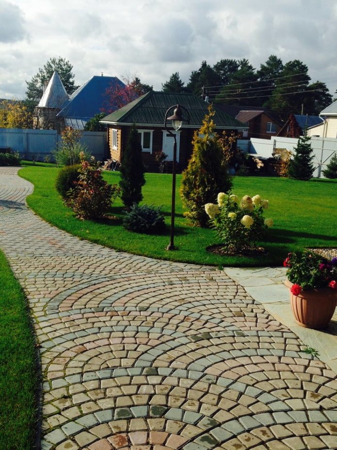 Pathway made of paving stones