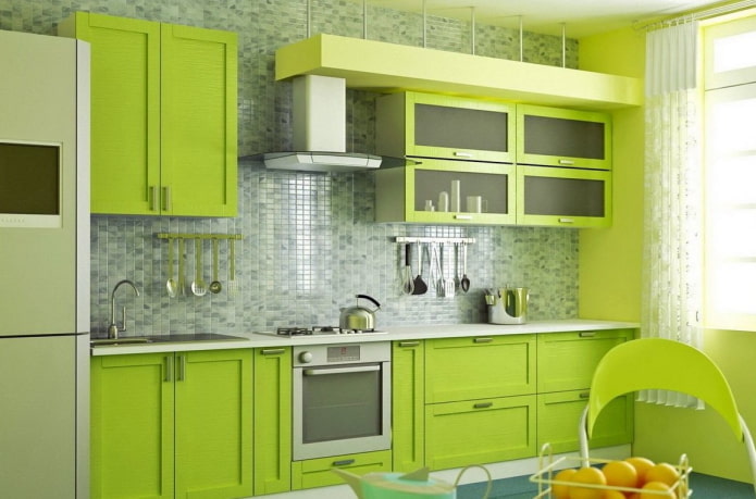 kitchen decoration in salad tones