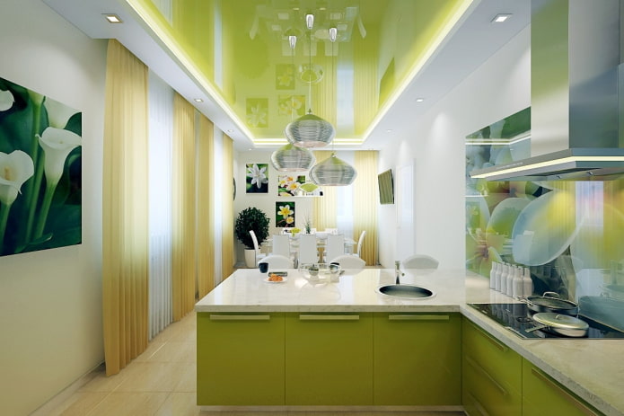 kitchen decoration in salad tones
