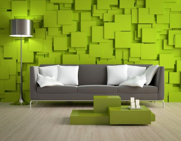 wallpaper with 3D pattern