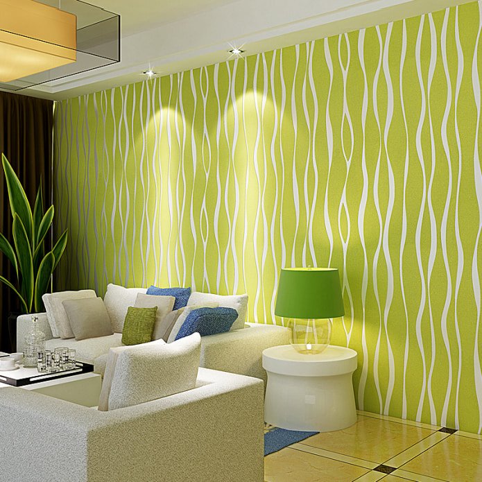 combination of light green and white in the interior