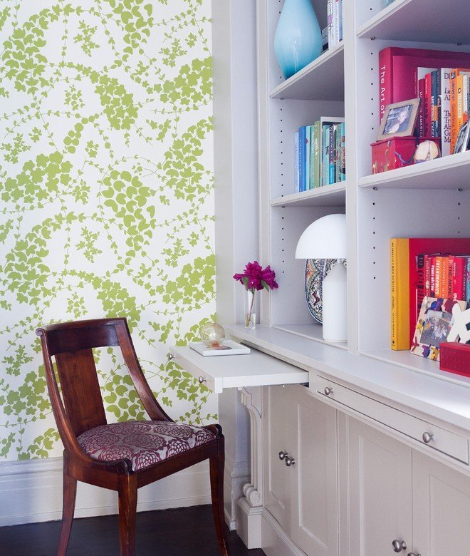 combination of light green and white in the interior