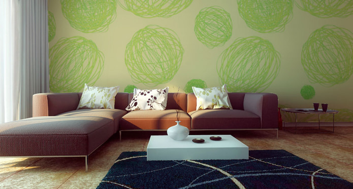 light green wallpaper in a modern style