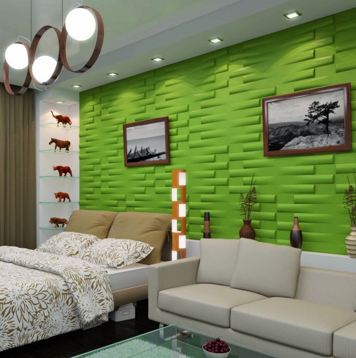wallpaper with 3D pattern