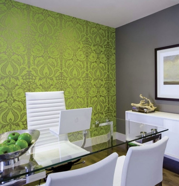 combination of light green and gray in the interior