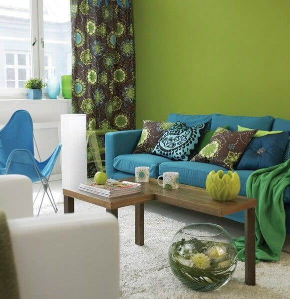 combining wallpaper with furniture