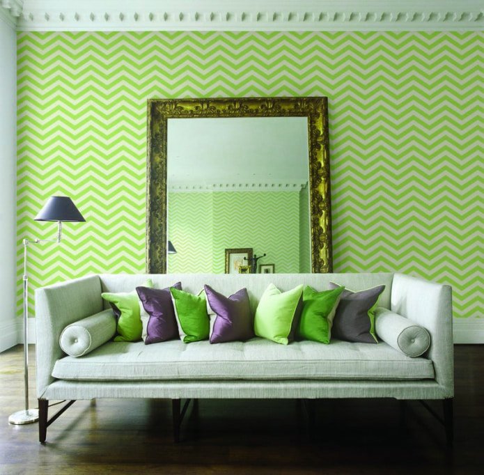 light green wallpaper with geometric pattern
