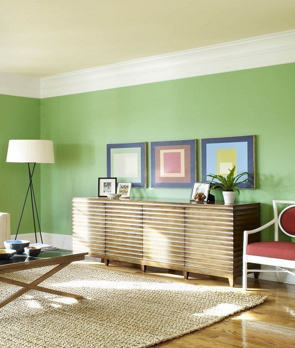 solid-color wallpaper in the interior