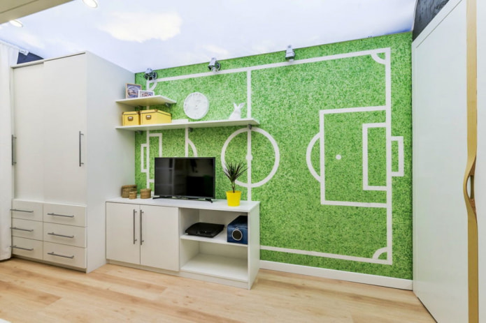 liquid wallpaper with a pattern of a football field