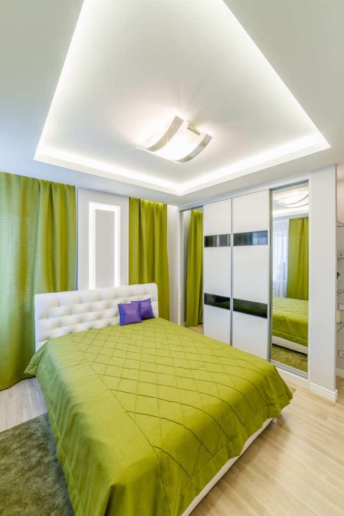 salad green textiles in the bedroom