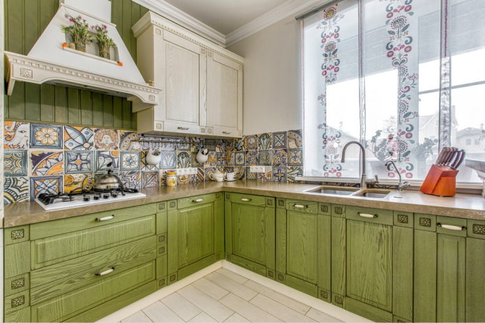 salad green set in country style
