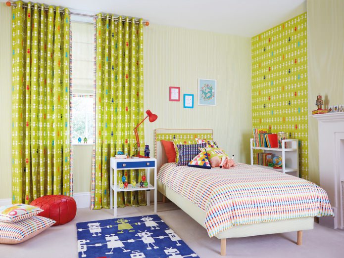 light green curtains