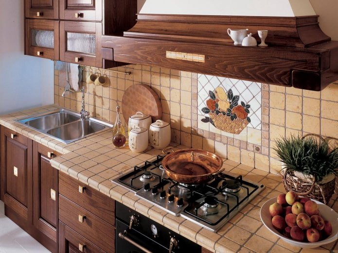 countertop. tiled