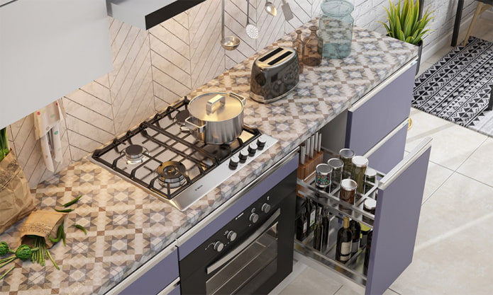 countertop with tiles 