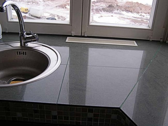 porcelain tile countertop