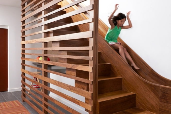Japanese house with a slide view from the inside