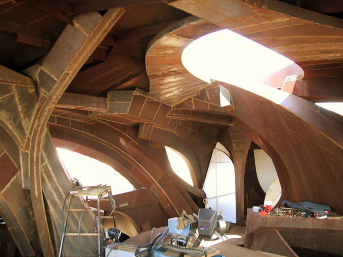 steel house in Texas, view from the inside