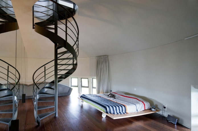 house made from a water tower in Belgium view from the inside