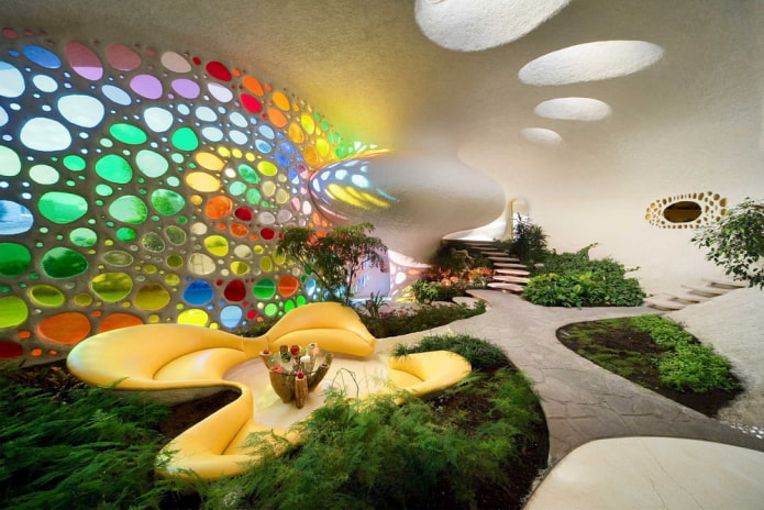 Nautilus house in Mexico, view from the inside