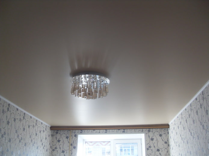 beige satin stretch ceiling