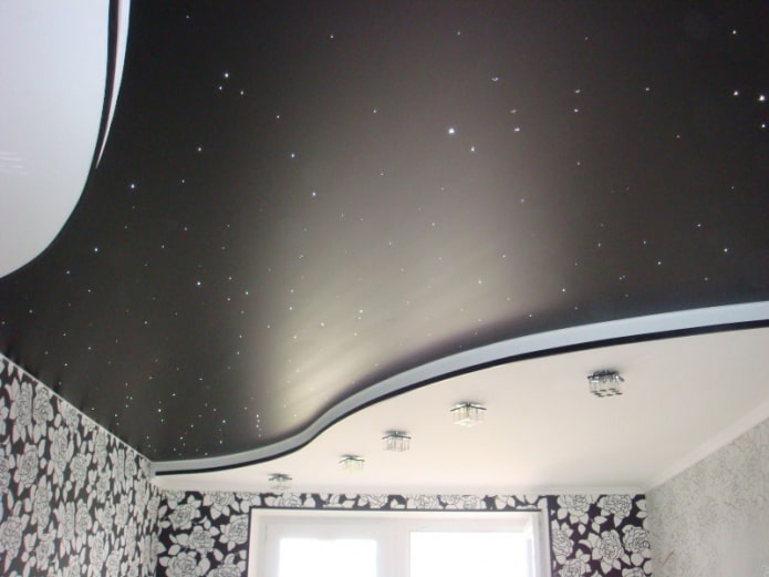 black stretch fabric of satin