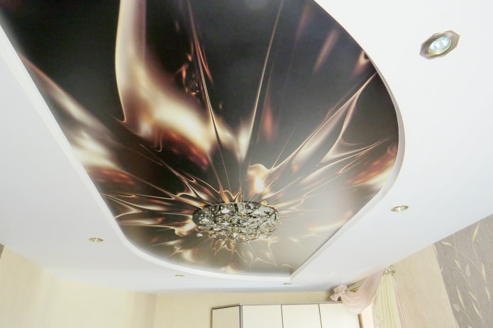 satin stretch ceiling canvas with photo printing