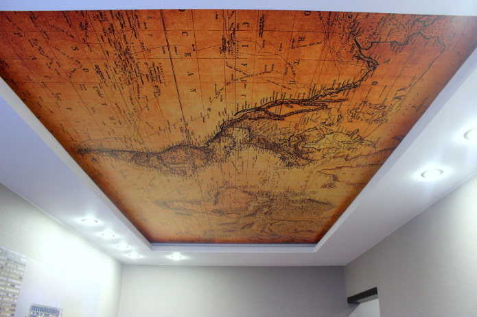 satin stretch ceiling with photo printing