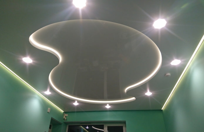 two-level satin stretch ceiling