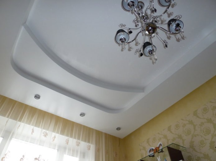multi-level satin stretch ceiling