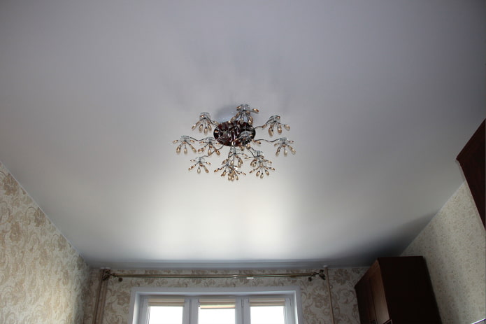 satin stretch fabric with chandelier