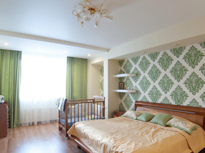 satin stretch ceiling in the bedroom