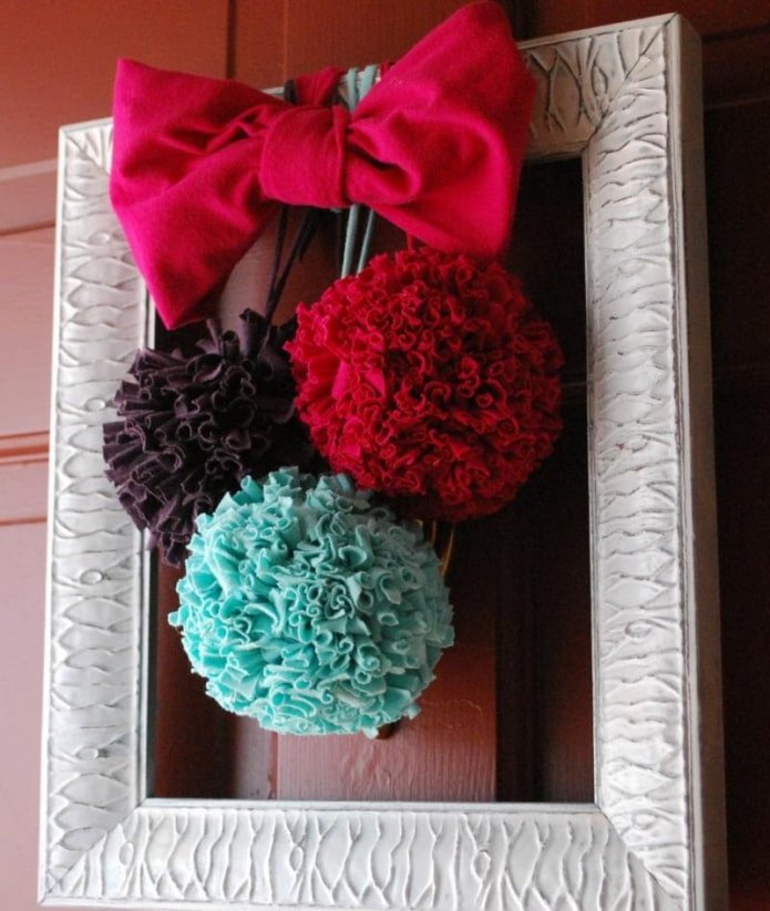 stylish bow and pompoms