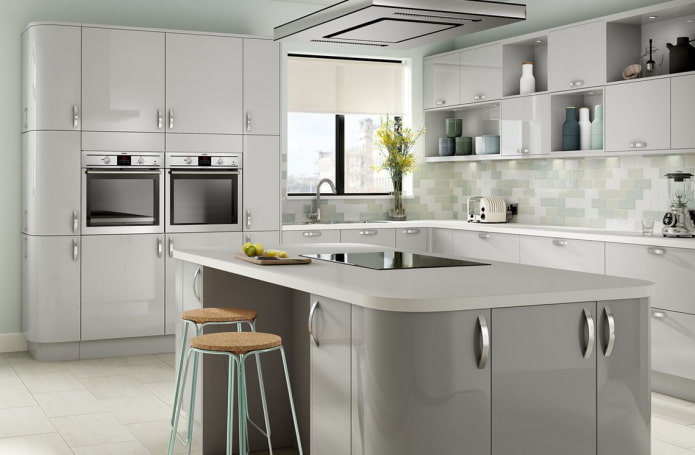 light gray kitchen interior